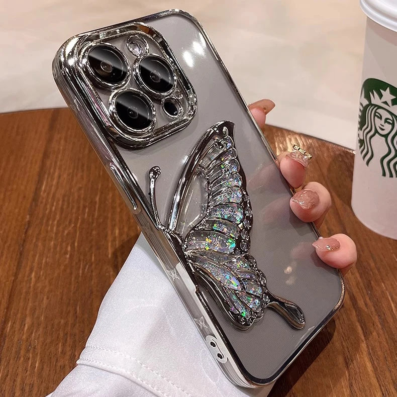 Glittered Butterfly Case