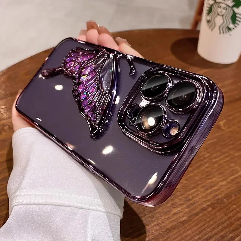 Glittered Butterfly Case